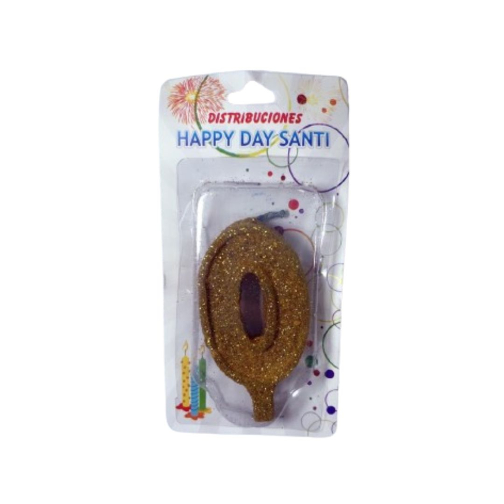 VELA NUMERO GRANDE #0 DORADO