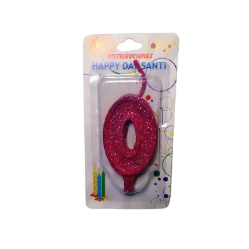 VELA NUMERO GRANDE #0 ROSADO