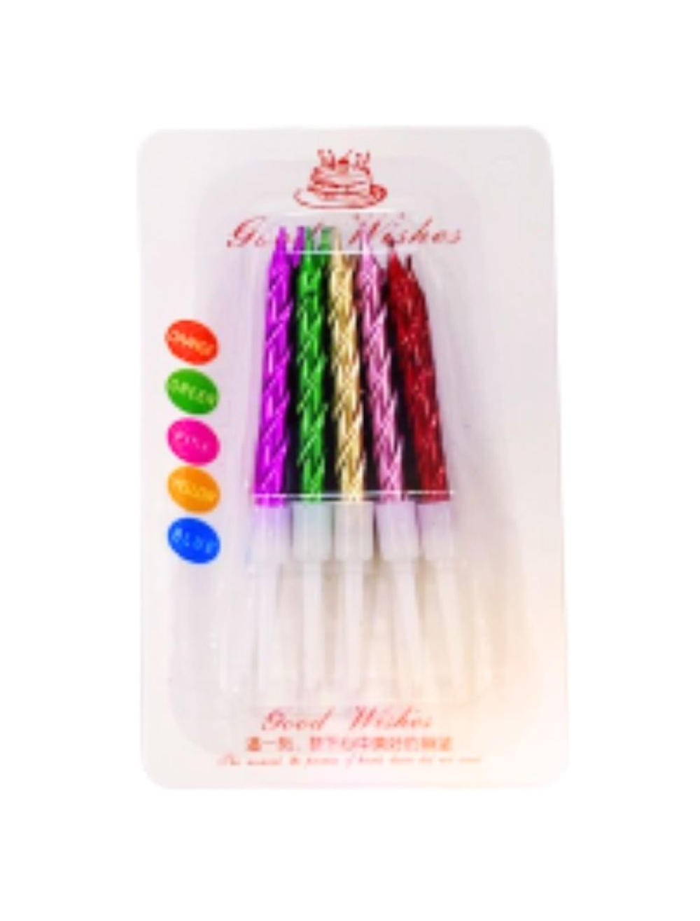VELA PALITO CORTO METALIZADO   MULTICOLOR