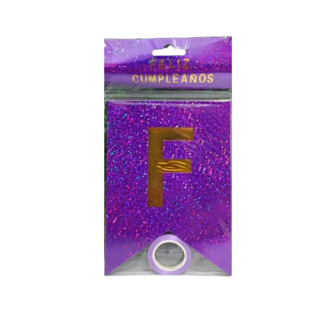 GUIRNALDA ESPEJO HOLOGRAMA  MORADO