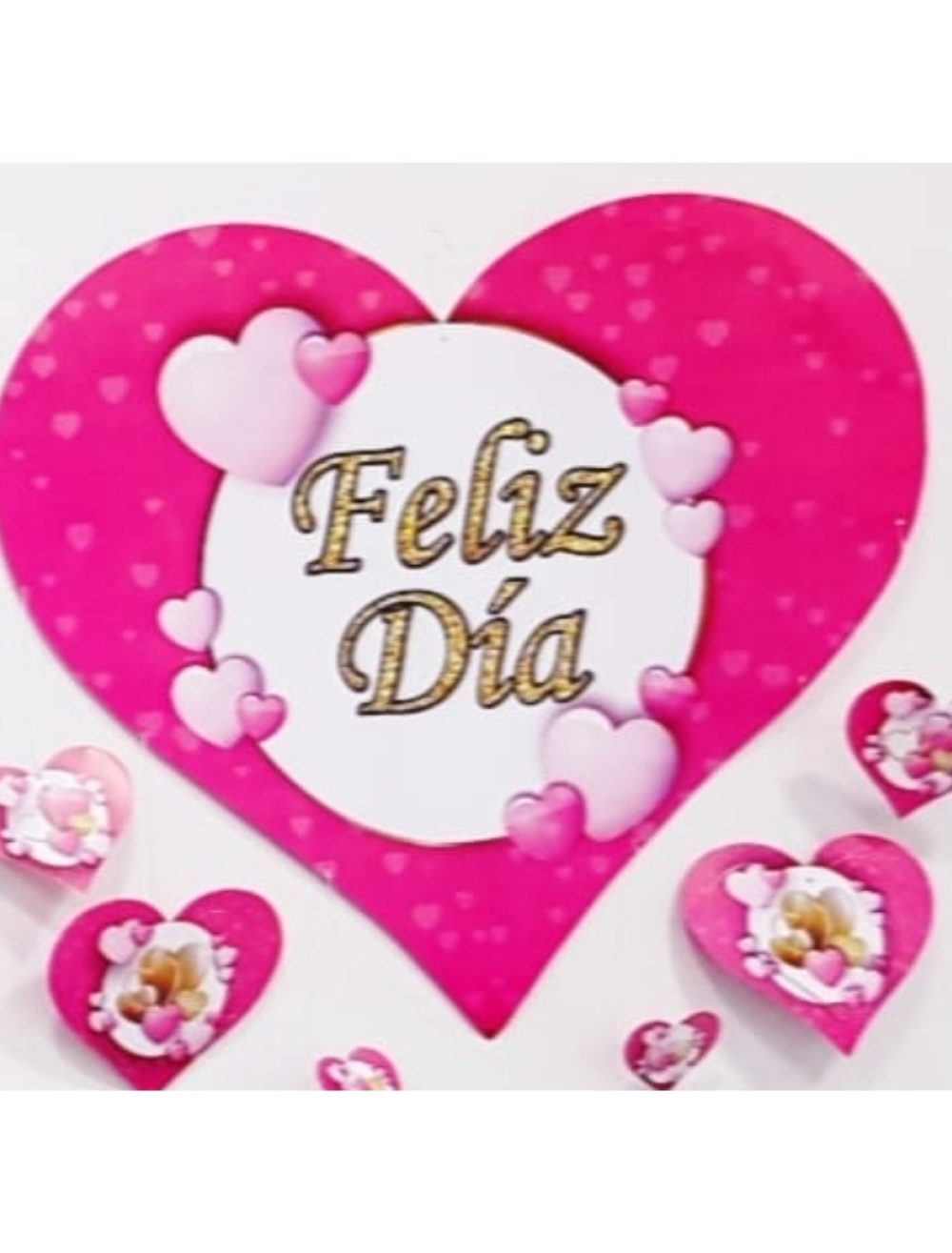 MOVIL CORAZON  FELIZ DIA FUCSIA