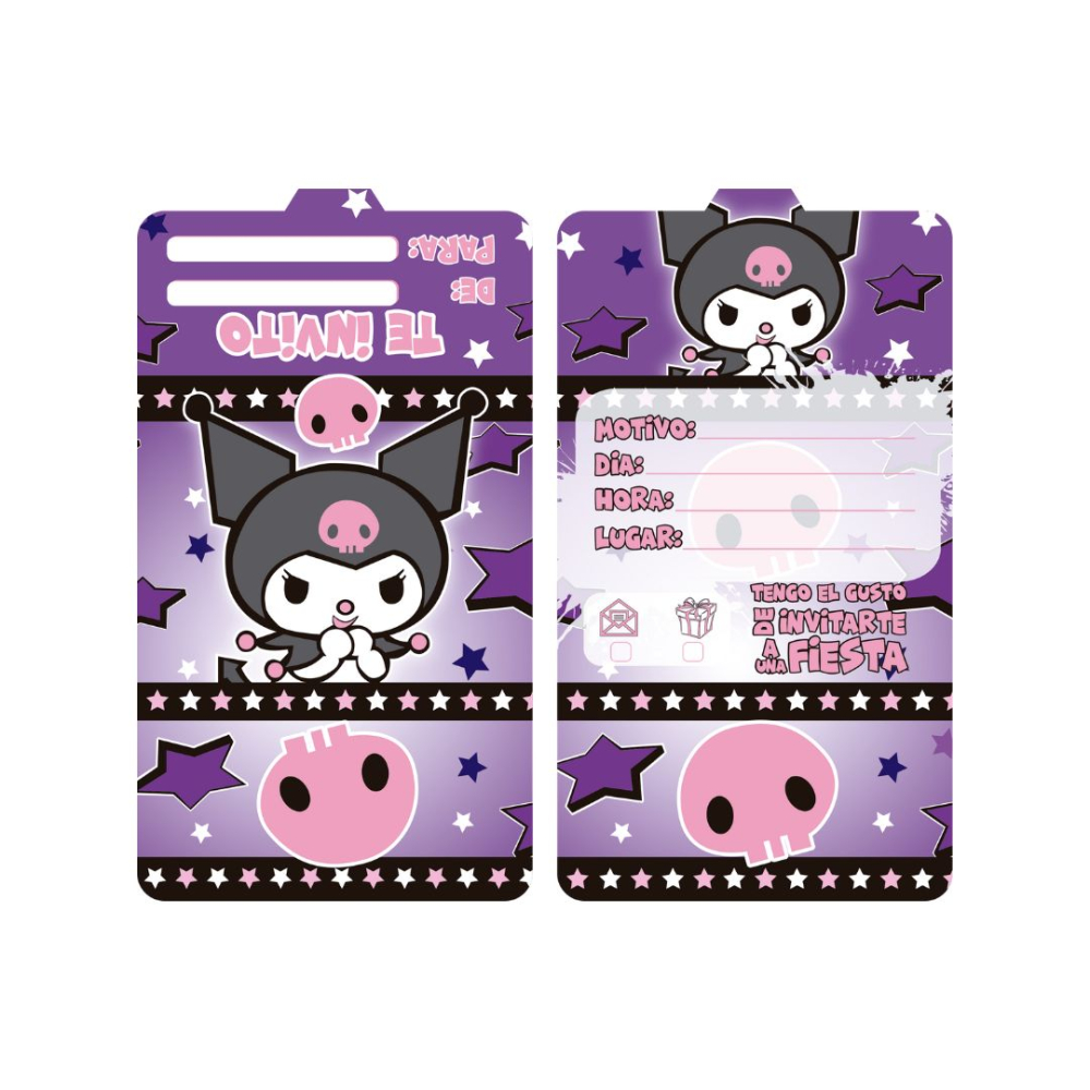 TARJETA INFANTIL X 12 KUROMI 