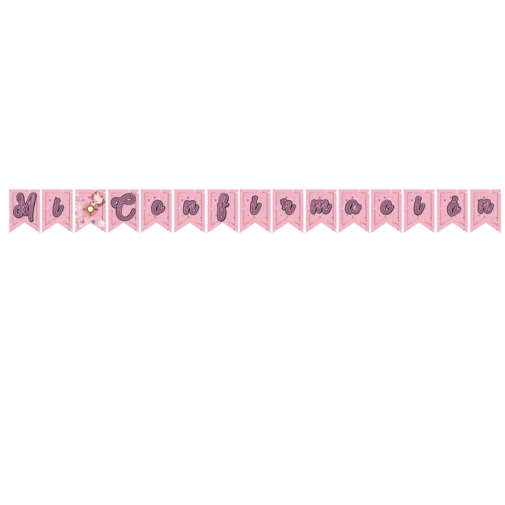 GUIRNALDA ESPEJO CONFIRMACION ROSADA  