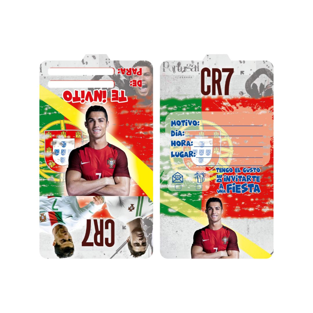 TARJETA TEMATICO X 12 CRISTIANO RONALDO 