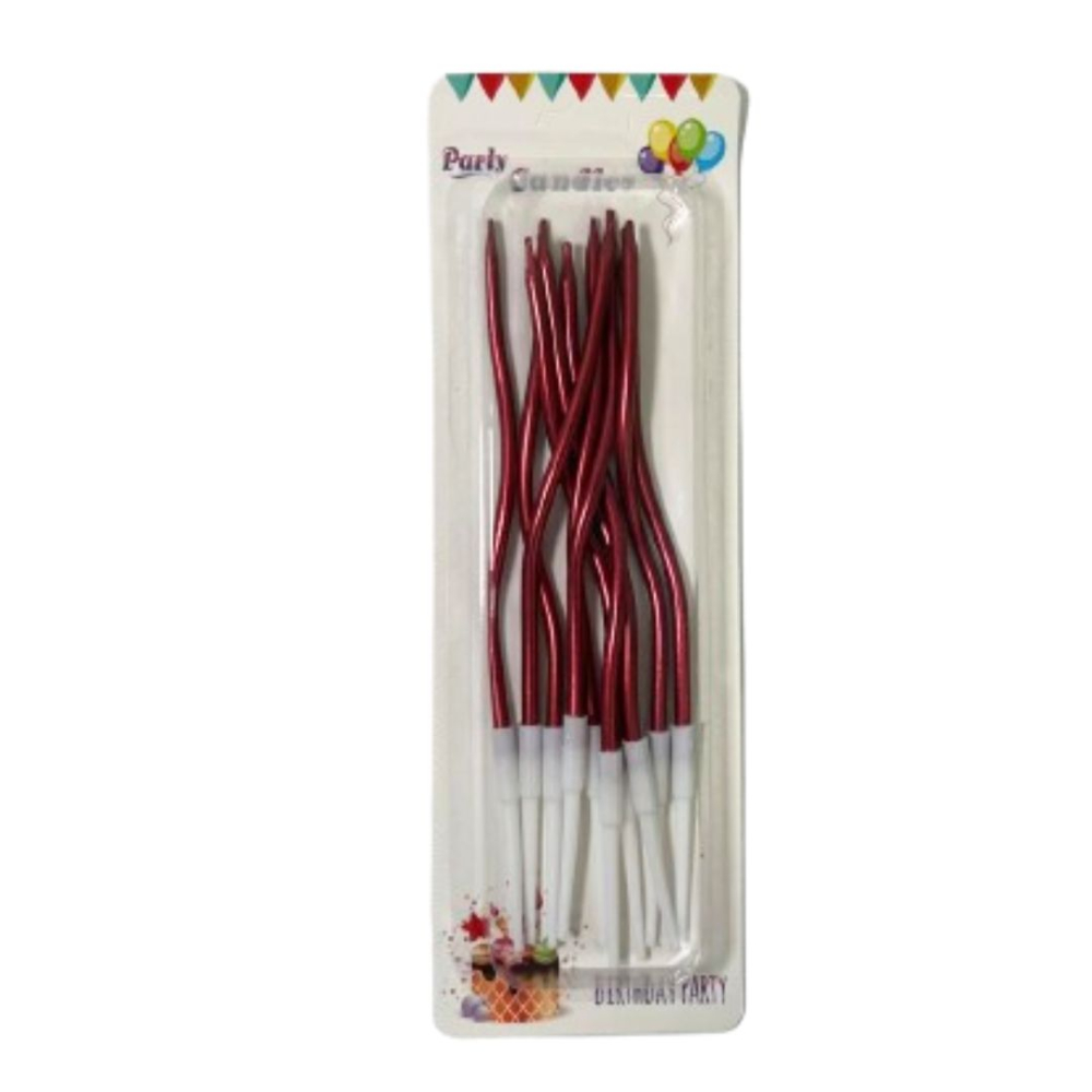 VELA ESPIRAL METAL X 10  ROJO