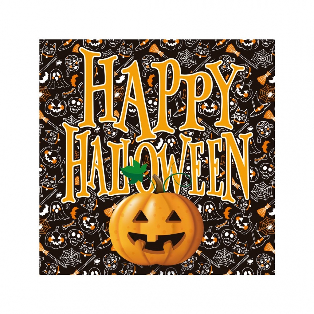 MANTEL HALLOWEEN HAPPY HALLOWEEN CALABAZA NEGRA 