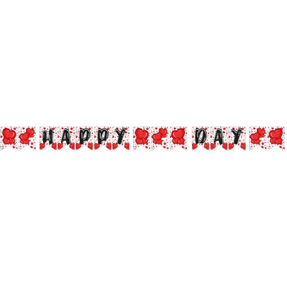 GUIRNALDA ESPEJO FELIZ DIA  FELIZ DIA CORAZONES