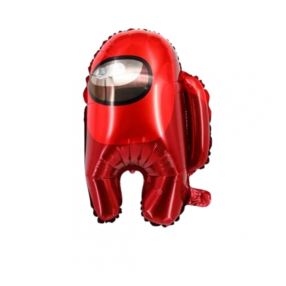 GLOBO SILUETA MEDIANO  AMONG US ROJO