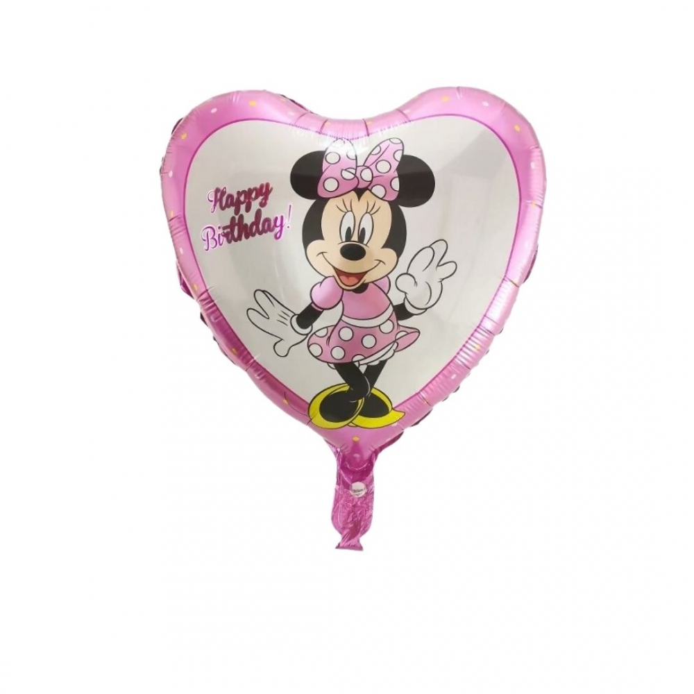 GLOBO REDONDO MINNIE CORAZON ROSADO