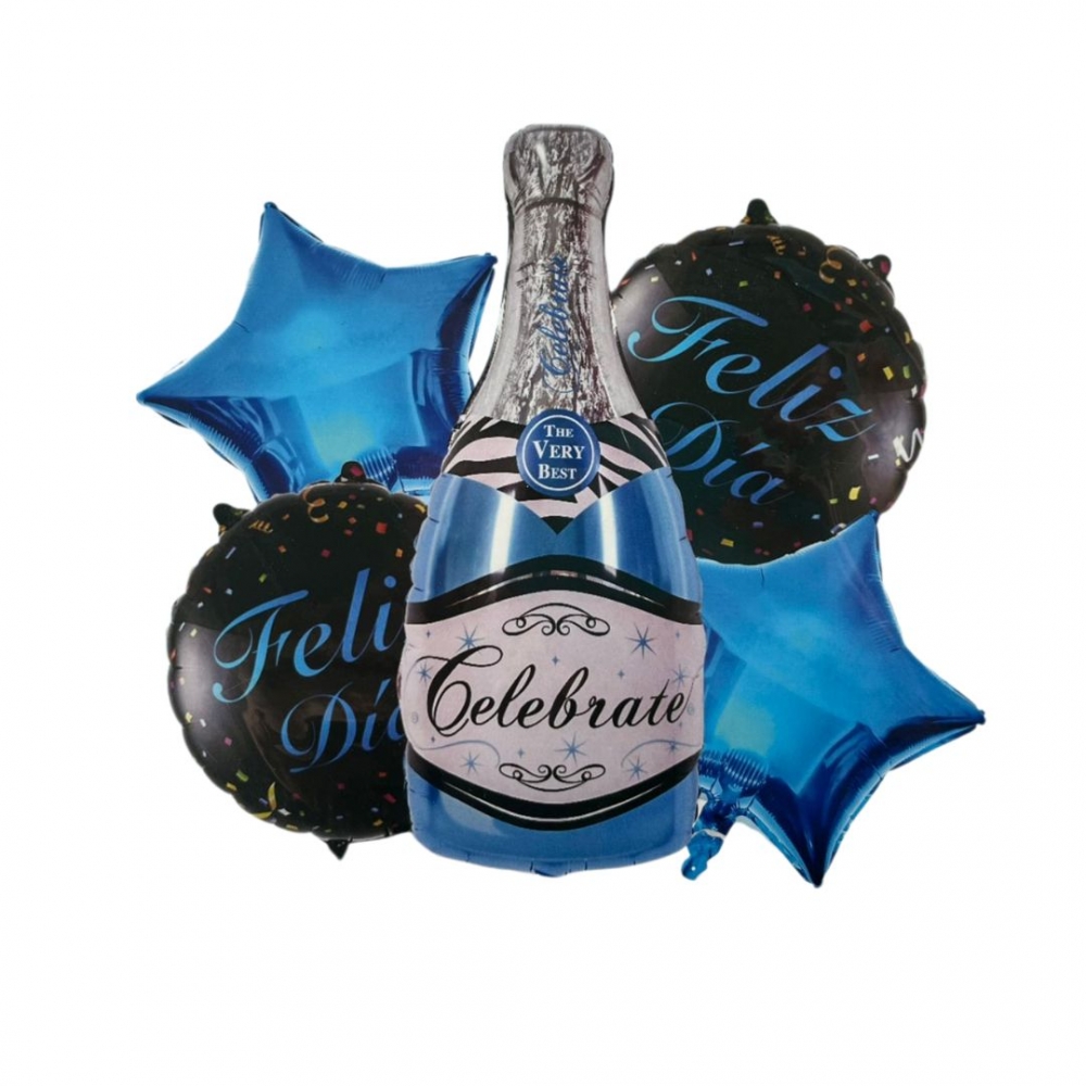 BOUQUET CHAMPAÑA FIN DE AÑO  AZUL REY