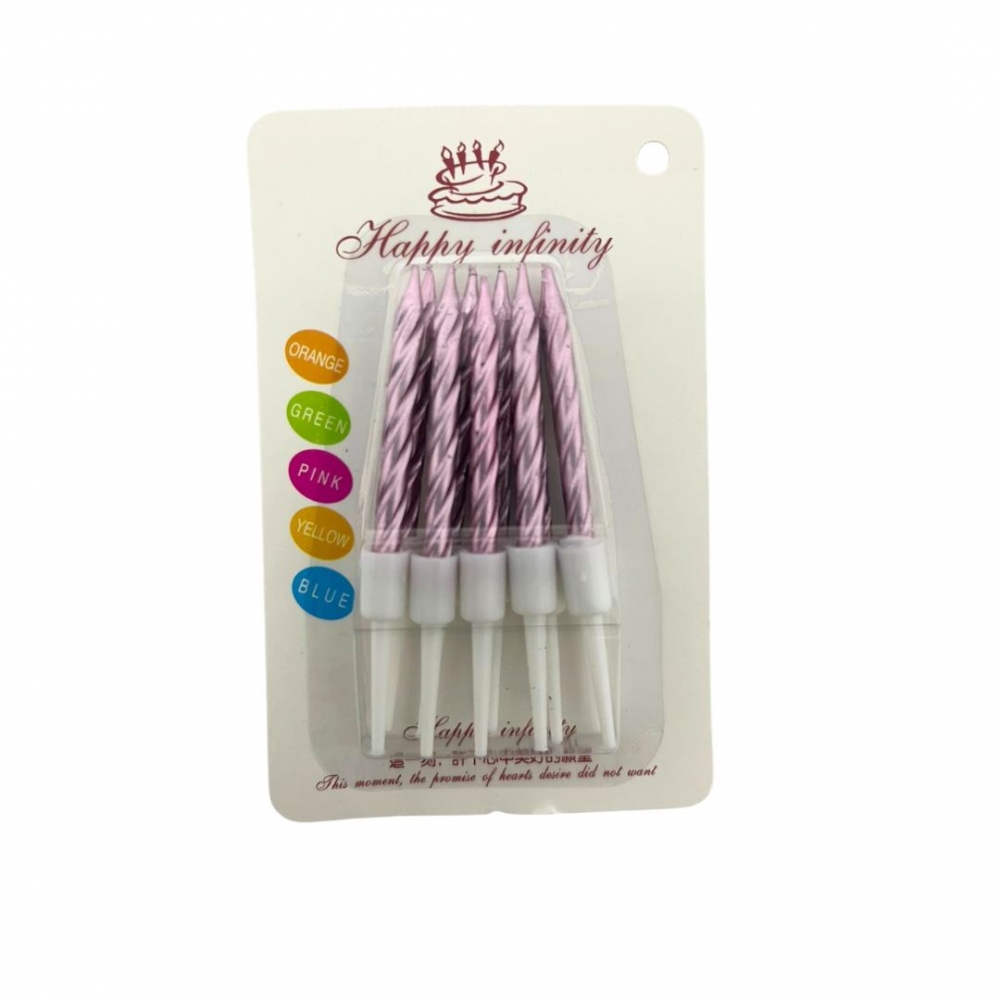 VELA PALITO CROMADA PEQUEÑA X 10  ORO%20ROSA<br>