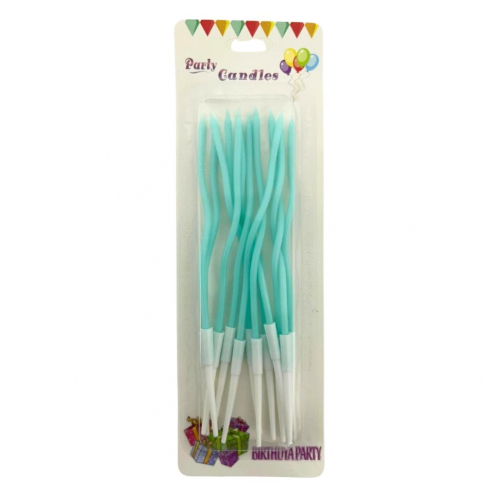 VELA ESPIRAL LARGA PASTEL X 12  VERDE%20MENTA<br>